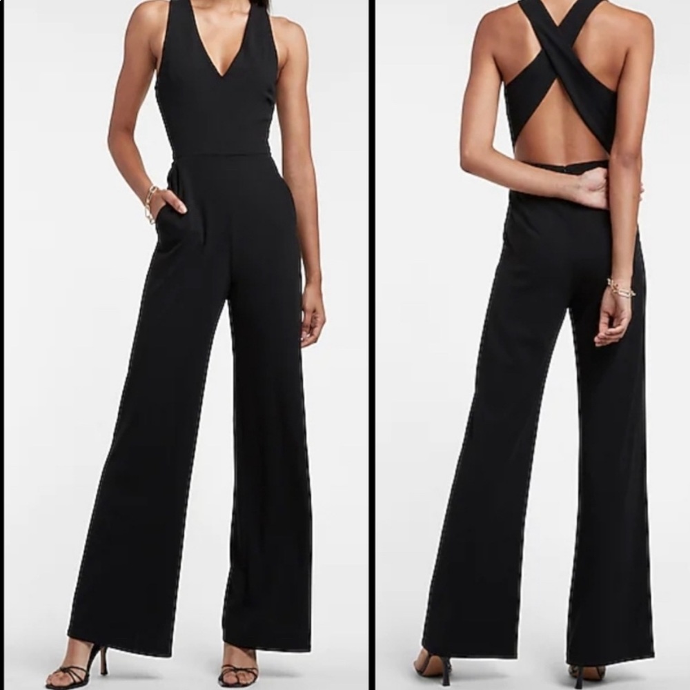Strap black cut out black sexy jumpsuit holiday